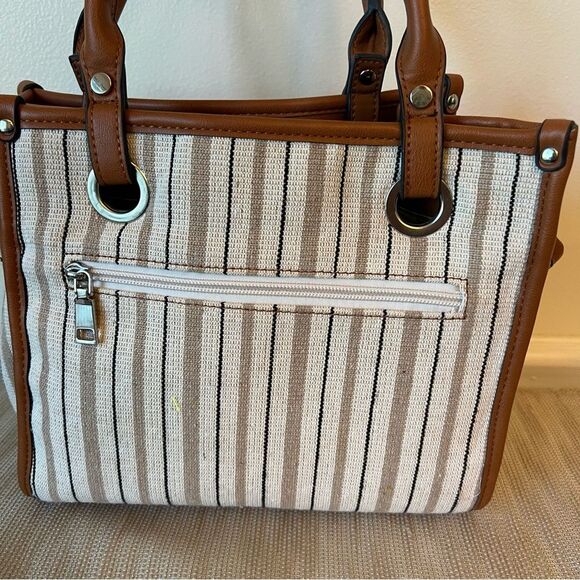 Simply Noelle Handbag leather & teak, brown, cream, black, & tan EUC! - Picture 9 of 16